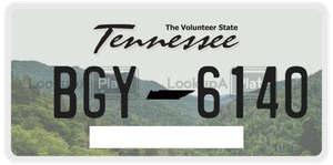 BGY6140 license plate in Tennessee