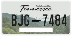 BJG7484 license plate in Tennessee