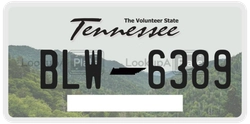 BLW6389  license plate in TN