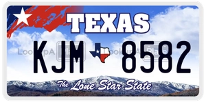 KJM8582 license plate in Texas