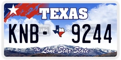 KNB-9244  license plate in TX