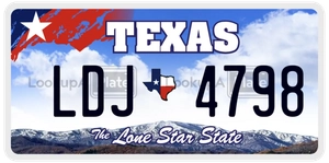 LDJ4798 license plate in Texas