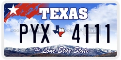 PYX4111  license plate in TX