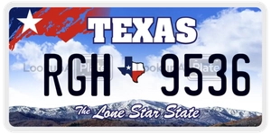 RGH9536 license plate in Texas