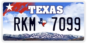 RKM7099 license plate in Texas