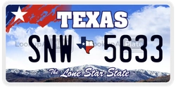SNW5633  license plate in TX