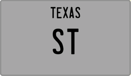ST license plate in Texas
