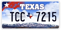 TCC7215  license plate in TX
