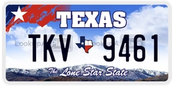 TKV9461  license plate in TX