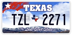 TZL2271  license plate in TX