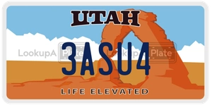 3ASU4 license plate in Utah