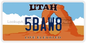 5BAW8 license plate in Utah