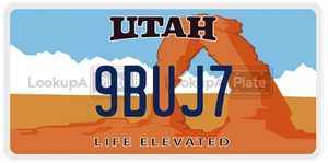 9BUJ7 license plate in Utah