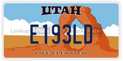 E193LD  license plate in UT
