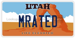 MRATED license plate in Utah