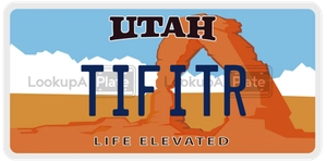 TIFITR license plate in Utah