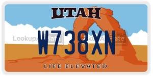 W738XN license plate in Utah