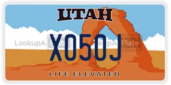 X050J  license plate in UT