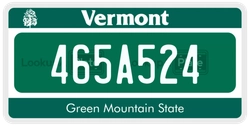 465A524  license plate in VT