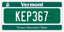 KEP367  license plate in VT