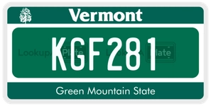 KGF281 license plate in Vermont