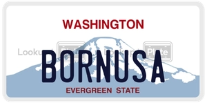 BORNUSA license plate in Washington