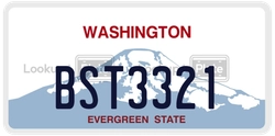 BST3321  license plate in WA