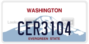 CER3104 license plate in Washington