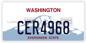 CER4968 license plate in Washington