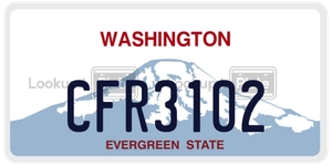 CFR3102 license plate in Washington