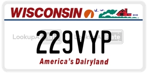 229VYP license plate in Wisconsin