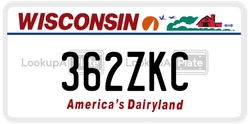 362ZKC  license plate in WI