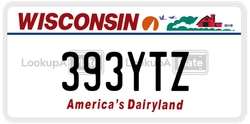 393YTZ  license plate in WI