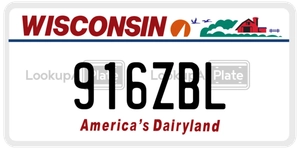 916ZBL license plate in Wisconsin