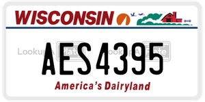 AES4395 license plate in Wisconsin