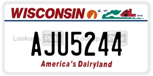 AJU5244 license plate in Wisconsin