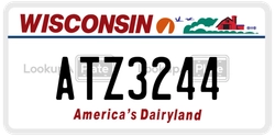 ATZ3244  license plate in WI