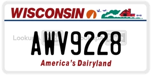 AWV9228 license plate in Wisconsin