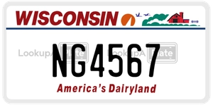 NG4567 license plate in Wisconsin