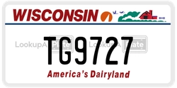TG9727  license plate in WI