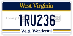 1RU236  license plate in WV