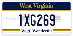 1XG269  license plate in WV