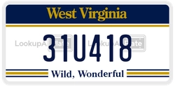 31U418  license plate in WV