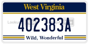 402383A license plate in West Virginia