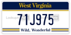 71J975  license plate in WV
