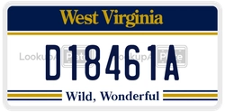 D18461A  license plate in WV