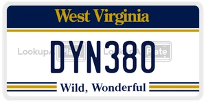 DYN380 license plate in West Virginia