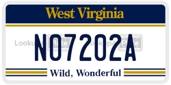 N07202A  license plate in WV