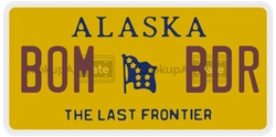 BOMBDR  license plate in AK