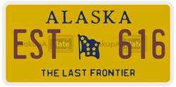 EST616  license plate in AK